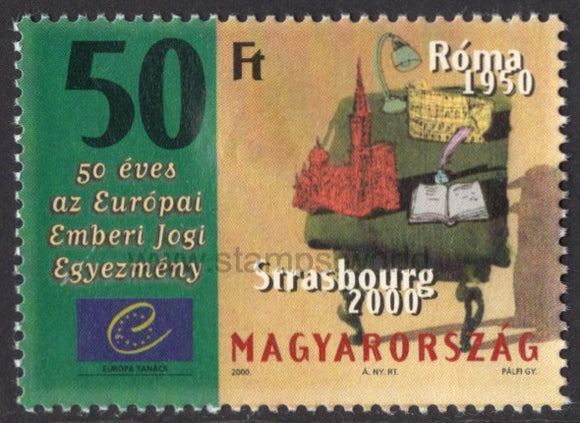 Hungary. 2000 50 Years of European Convention on Human Rights. MNH