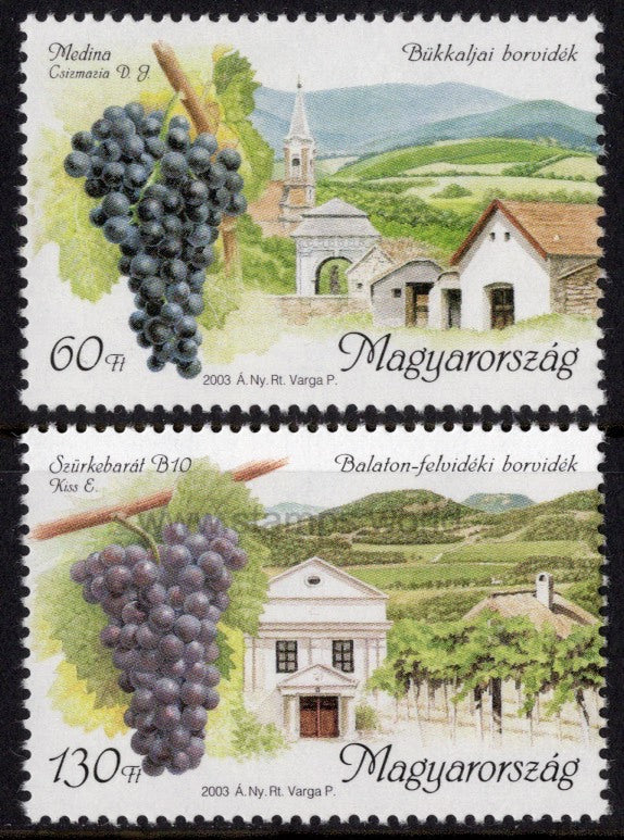 Hungary. 2003 Grapes and Wine Regions. MNH
