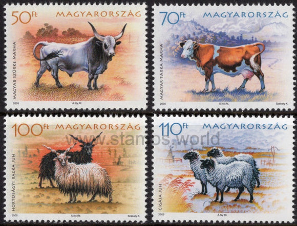 Hungary. 2005 Farm Animals. MNH