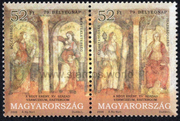 Hungary. 2006 The Four Virtues, Frescoes From Castle Museum, Esztergom. MNH