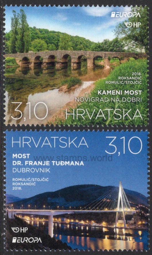Croatia. 2018 Europa. Bridges. MNH