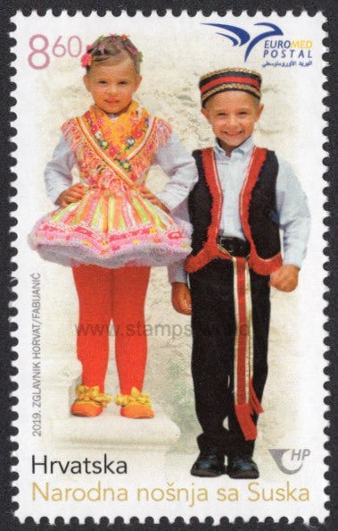 Croatia. 2019 Euromed. Folk Costumes. MNH