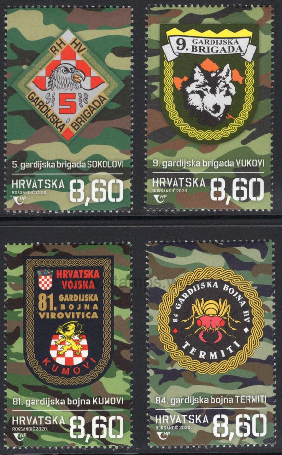 Croatia. 2020 Croatian War of Independence. Guard Brigades and Battalions. MNH