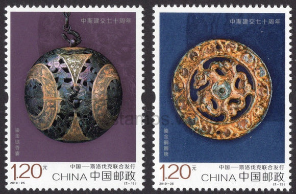 China. 2019 70 Years of Diplomatic Relations with Slovakia. MNH