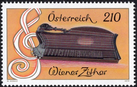 Austria. 2019 Viennese Zither. Musical Instrument. MNH