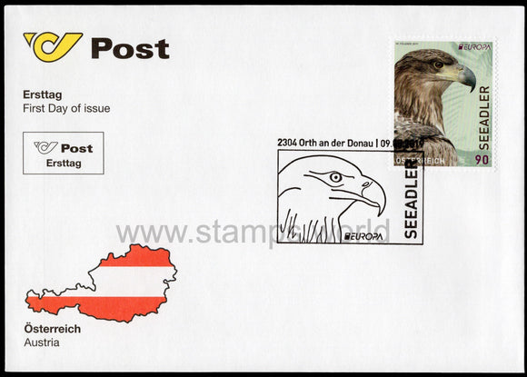 Austria. 2019 Europa. National Birds. White-Tailed Eagle. FDC