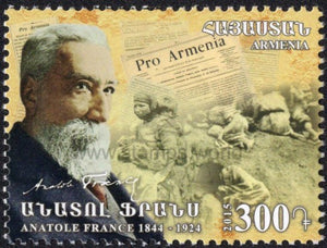 Armenia. 2015 Centennial of the Armenian Genocide. Anatole France. MNH