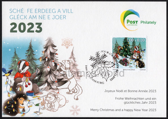 Luxembourg. 2022 Christmas. Single stamp. FDC