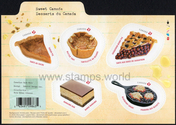 Canada. 2019 Sweet Canada. Desserts. MNH