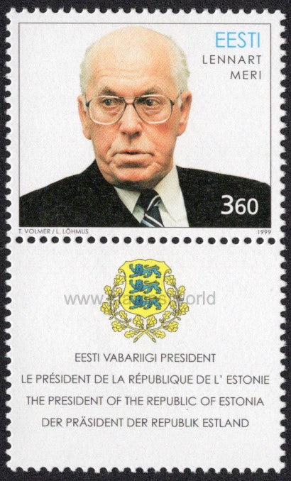 Estonia. 1999 Lennart Meri. President of Estonia. MNH