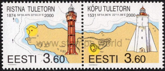 Estonia. 2000 Ristna and Kopu Lighthouses. MNH