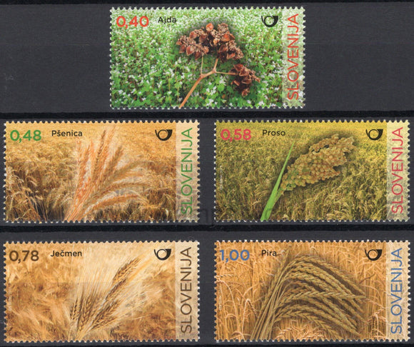 Slovenia. 2017 Cereals. Buckwheat, Wheat, Millet, Barley, Spelt. MNH