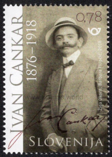 Slovenia. 2018 Ivan Cankar. Writer. MNH