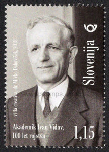 Slovenia. 2018 Ivan Vidav. Mathematician. MNH