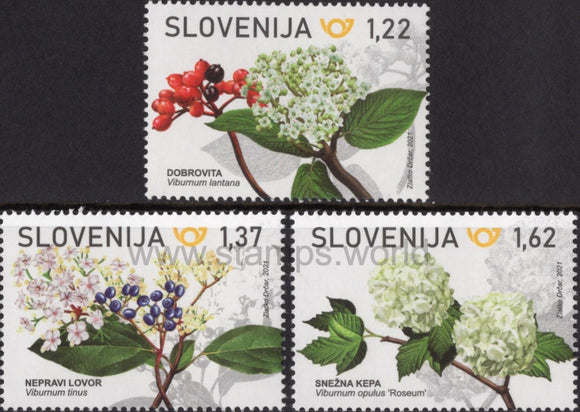 Slovenia. 2021 Flora. Wild Shrubs. MNH