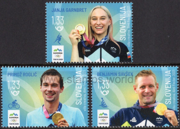 Slovenia. 2021 Olympic Gold Medals for Slovenia. MNH