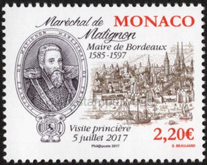 Monaco. 2017 Jacques II de Goyon. Marshal of Matignon. MNH