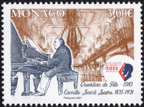 Monaco. 2021 Camille Saint-Saens. Composer. MNH