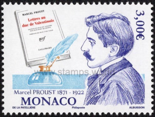 Monaco. 2021 Marcel Proust. Writer. MNH