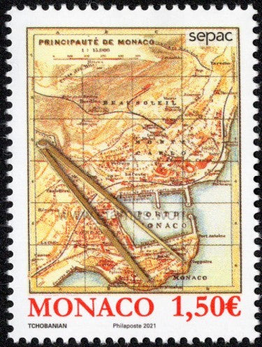 Monaco. 2021 SEPAC. Old Maps. MNH