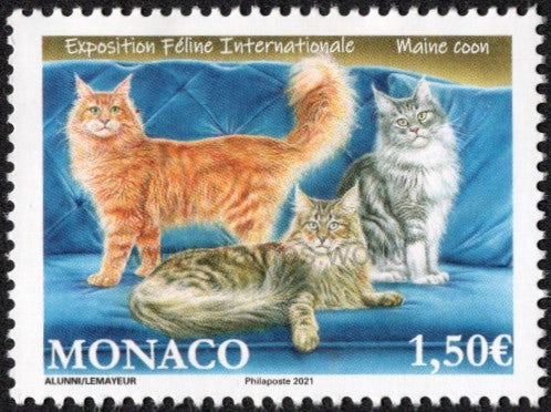 Monaco. 2021 International Cat Show. MNH