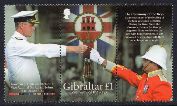 Gibraltar. 2013 Ceremony of the Keys. Governor of Gibraltar. MNH