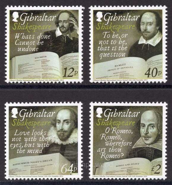 Gibraltar. 2014 Shakespeare. MNH