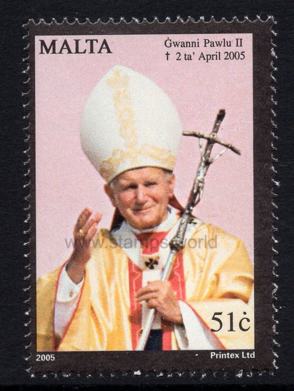 Malta. 2005 Pope John Paul II. MNH
