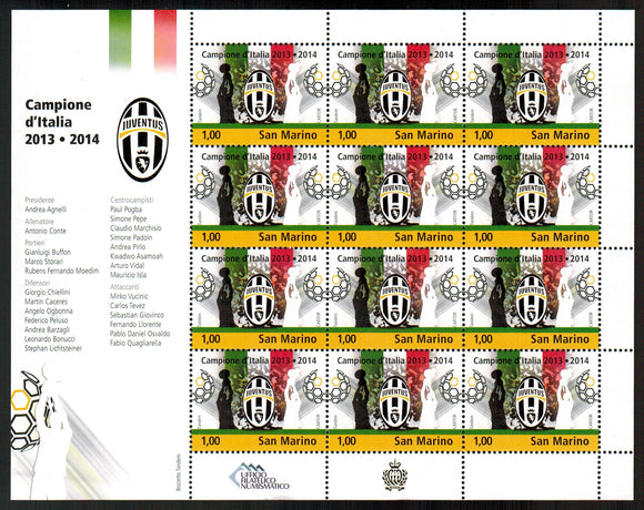 San Marino. 2014 Juventus Italian Champion 2013-2014. MNH