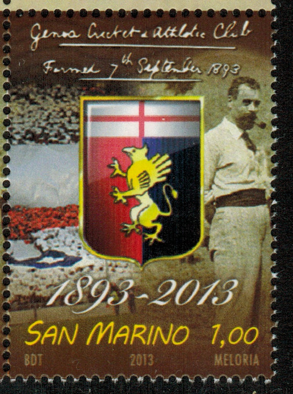 San Marino. 2013 120 Years of Genoa Cricket and Football Club MNH