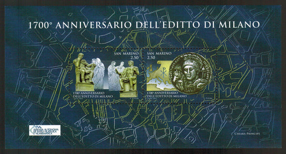 San Marino. 2013 1700th anniversary of the Edict of Milan MNH