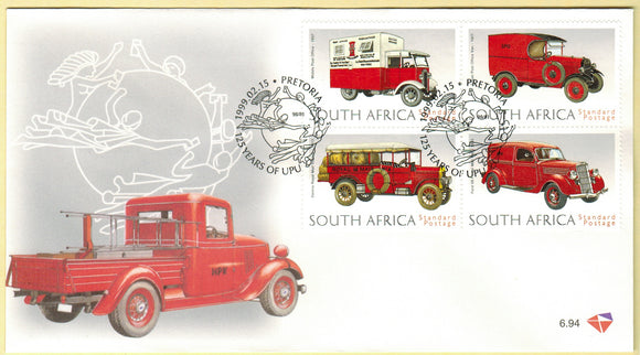 South Africa. 1999 125 Years of Universal Postal Union (UPU). FDC