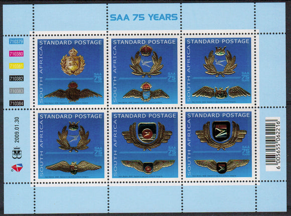 South Africa. 2009 75 Years of South African Airways. MNH