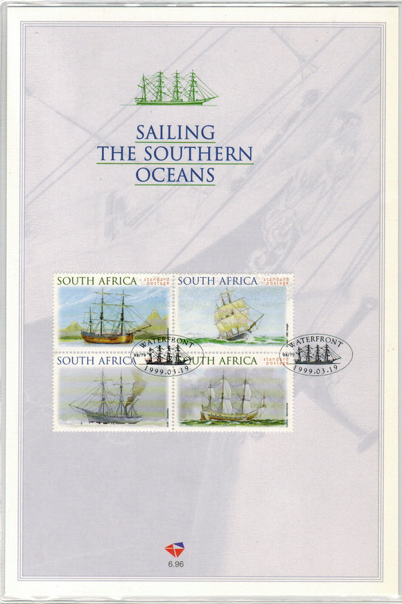 South Africa. 1999 Ships. Sailing The Southern Oceans. FDC