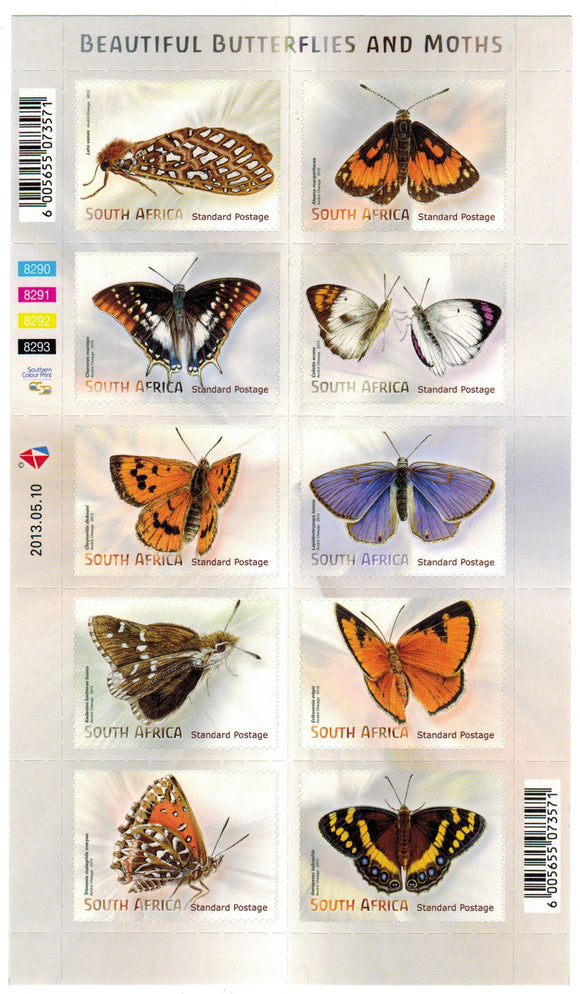 South Africa. 2013 Butterflies & Moths. MNH
