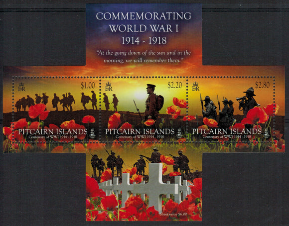 Pitcairn Islands. 2014 World War I 1914-1918. MNH