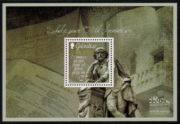 Gibraltar. 2014 Shakespeare. MNH