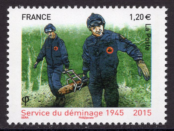 France. 2015 70th Anniversary of the Mine Clearance Service. MNH