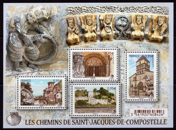 France. 2015 Paths of Saint-Jacques-de-Compostelle. MNH