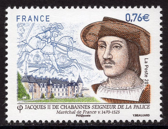 France. 2015 Jacques de La Palice. MNH