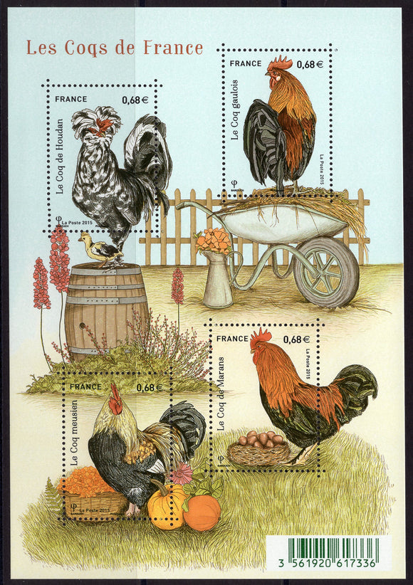 France. 2015 Roosters of France. MNH