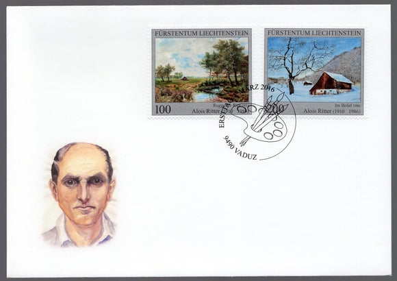 Liechtenstein. 2016 Liechtenstein Painters. Alois Ritter. FDC