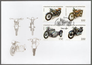 Liechtenstein. 2016 Collections in Liechtenstein. Motorcycles. FDC