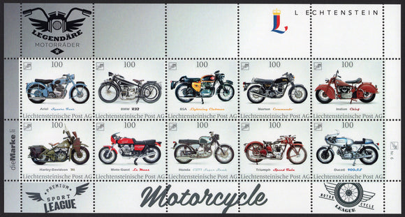 Liechtenstein. 2016 Legendary Motorcycles. Collection sheet #6. MNH