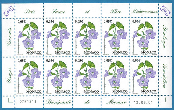 Monaco. 2002 Flora and Fauna. Thunbergia Grandiflora. MNH