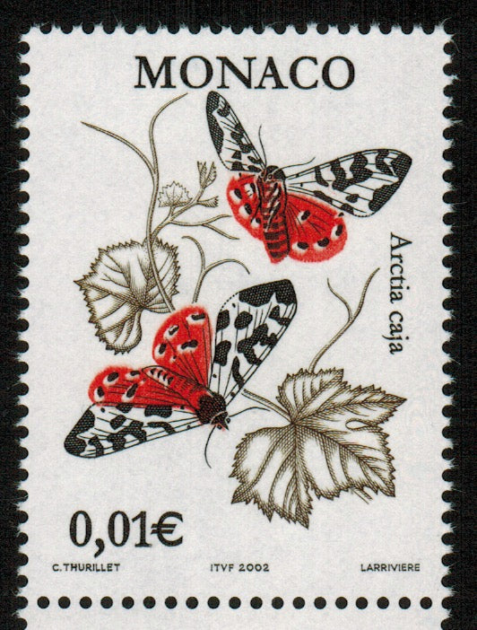 Monaco. 2002 Flora and Fauna. Arctia Caja. MNH
