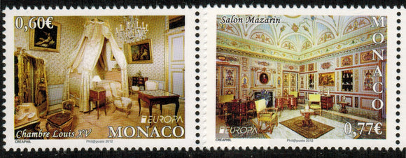 Monaco. 2012 Europa. Visit. Chambre Louis XV and Salon Mazarin. MNH