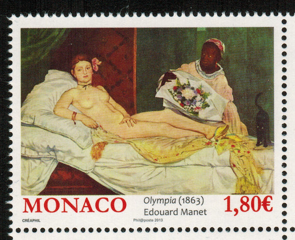 Monaco. 2012 Olympia by Eduard Manet. MNH