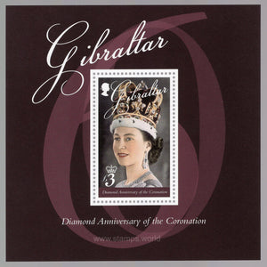 Gibraltar. 2013 60th Anniversary of Coronation of Queen Elizabeth II. MNH