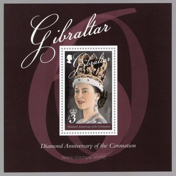 Gibraltar. 2013 60th Anniversary of Coronation of Queen Elizabeth II. MNH